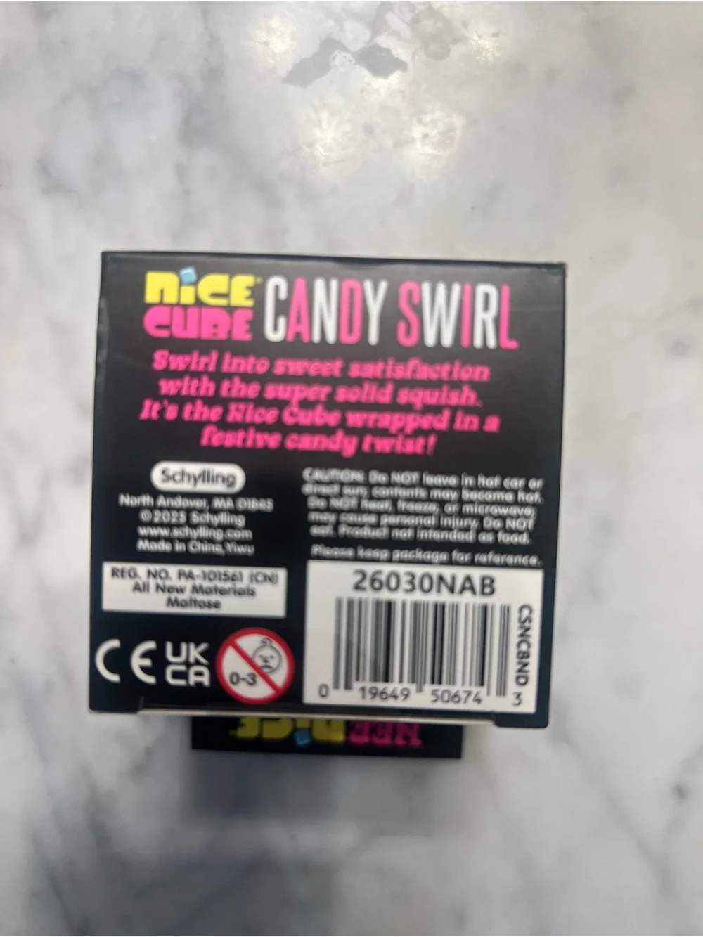 RARE Nee doh Nice cube Candy Swirl Super Solid Squish - Pink